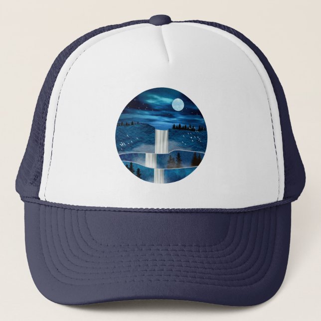 Blue Waterfall Trucker Hat (Front)