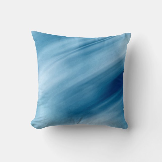 Blue Waterfalls Pastel Art Throw Pillow (Front)