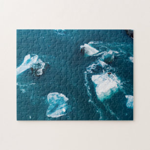 Blue Waters and White Ice Jigsaw Puzzle