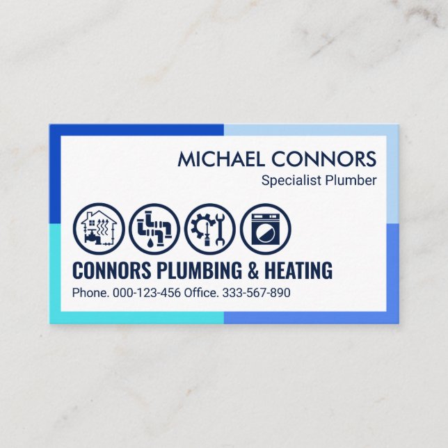 Blue Waters Frame Plumbing Business Card (Front)