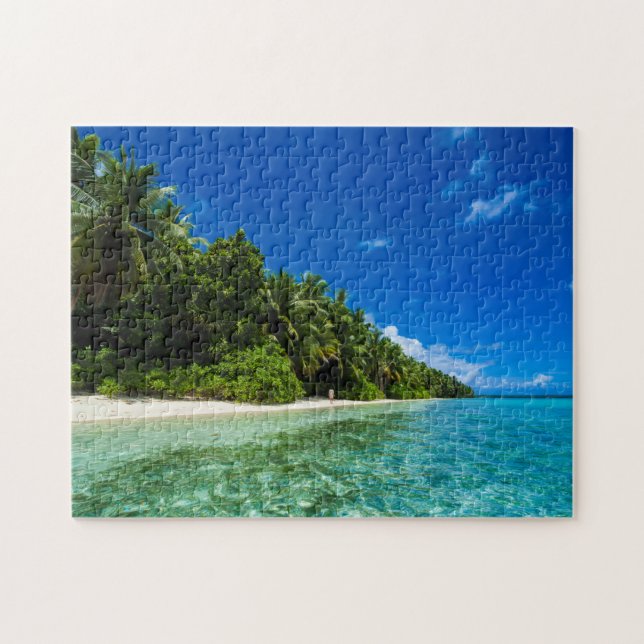 Blue Waters Of A Tropical Beach Jigsaw Puzzle (Horizontal)
