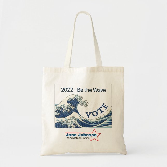 Blue Wave 2024- customizable campaign tote bag (Front)