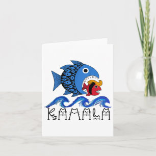 Blue Wave 2024 Funny Big Fish Eat Little Fish Trum Card