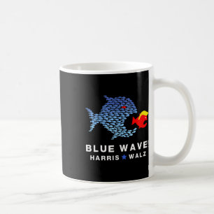 Blue Wave 2024 Funny Big Fish Eat Little Fish Trum Coffee Mug
