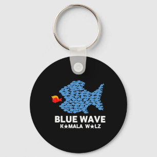 Blue Wave 2024 Funny Big Fish Eat Little Fish Trum Key Ring