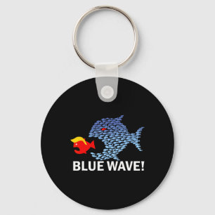 Blue Wave 2024 Funny Big Fish Eat Little Fish Trum Key Ring