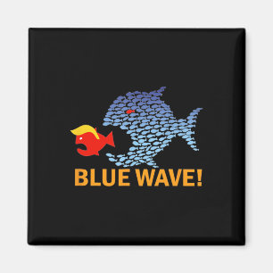 Blue Wave 2024 Funny Big Fish Eat Little Fish Trum Magnet