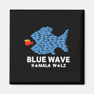 Blue Wave 2024 Funny Big Fish Eat Little Fish Trum Magnet