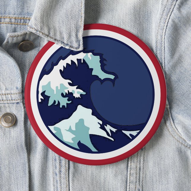 Blue Wave 6 Cm Round Badge (In Situ)