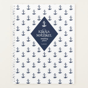 Blue Wave Anchor Pattern Wedding ID836 Planner