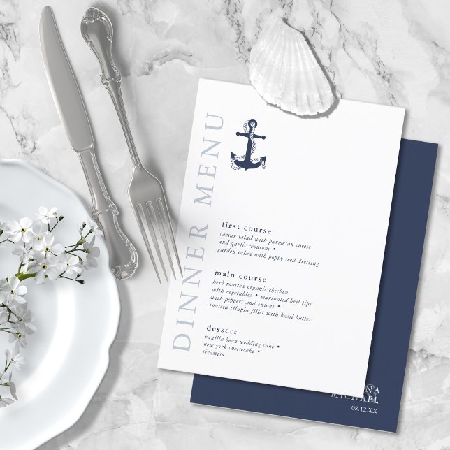 Blue Wave Anchor Wedding Navy/Wht ID836 Menu (Creator Uploaded)