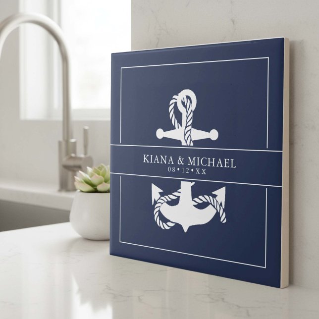 Blue Wave Anchor Wedding Wht/Navy ID836 Tile (Creator Uploaded)
