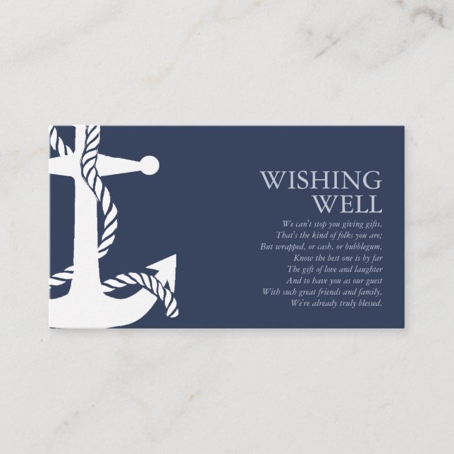 Blue Wave Anchor Wishing Well V3 ID836 Enclosure Card (Front)