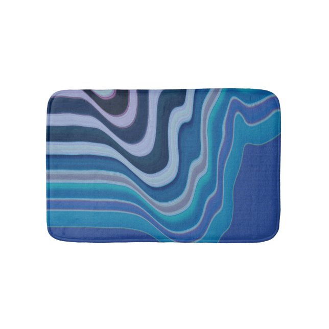 Blue Wave Bath Mat (Front)
