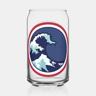 Blue Wave Can Glass