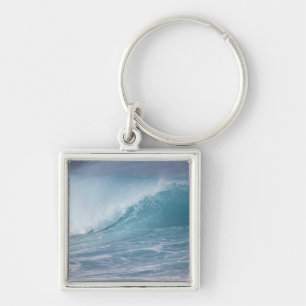 Blue wave crashing, Maui, Hawaii, USA 2 Key Ring