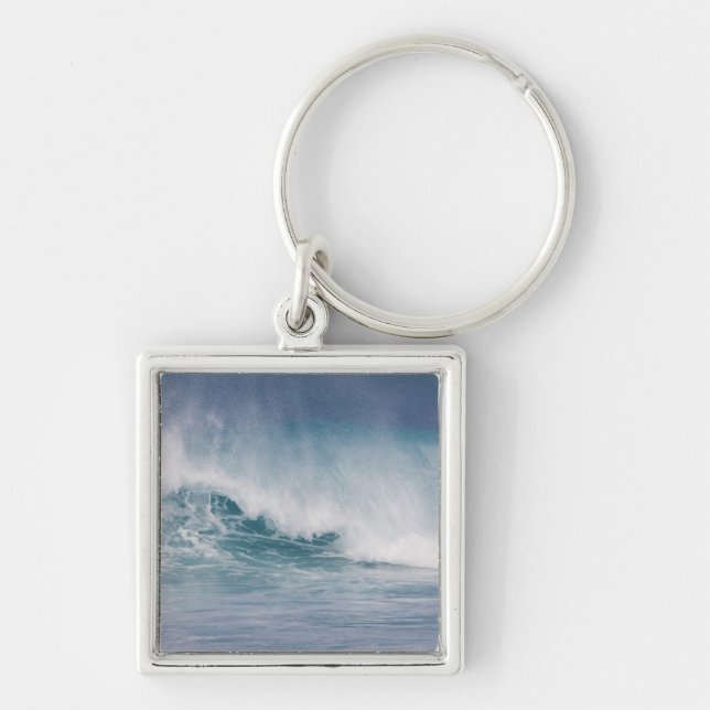 Blue wave crashing, Maui, Hawaii, USA 3 Key Ring (Front)