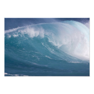 Blue wave crashing, Maui, Hawaii, USA 3 Photo Print