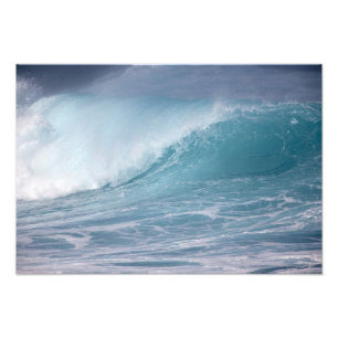 Blue wave crashing, Maui, Hawaii, USA Photo Print