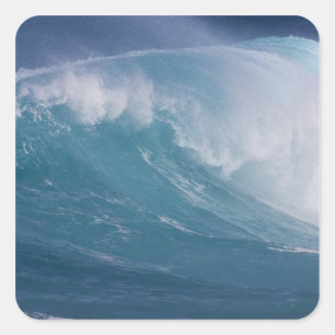 Blue wave crashing, Maui, Hawaii, USA Square Sticker