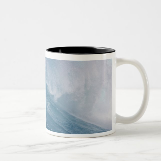 Blue wave crashing, Maui, Hawaii, USA Two-Tone Coffee Mug (Right)