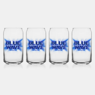Blue Wave Democractic Can Glass