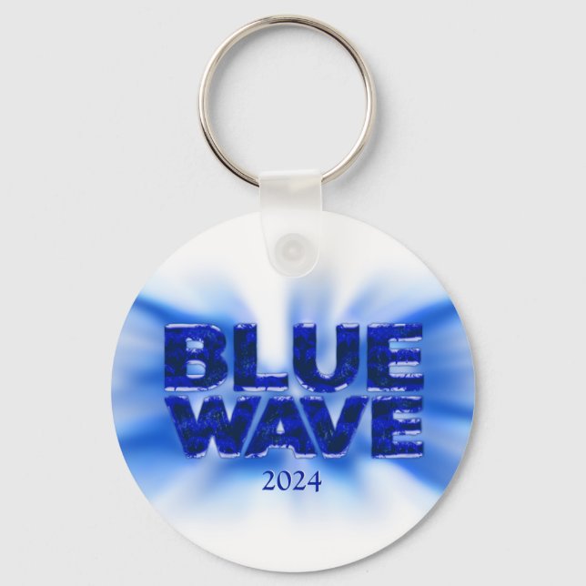 Blue Wave Democractic Key Ring (Front)