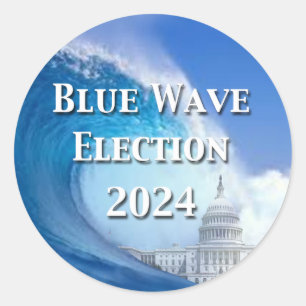 Blue Wave Election 2024 Classic Round Sticker