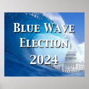 Blue Wave Election 2024 Poster