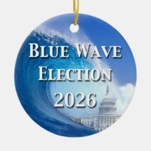 Blue Wave Election 2026 Ceramic Tree Decoration