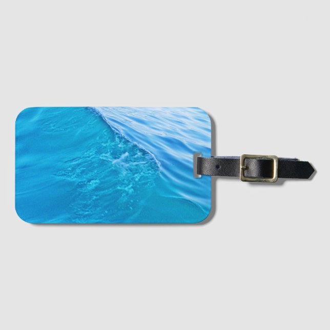 Blue wave gel mouse pad luggage tag (Front Horizontal)