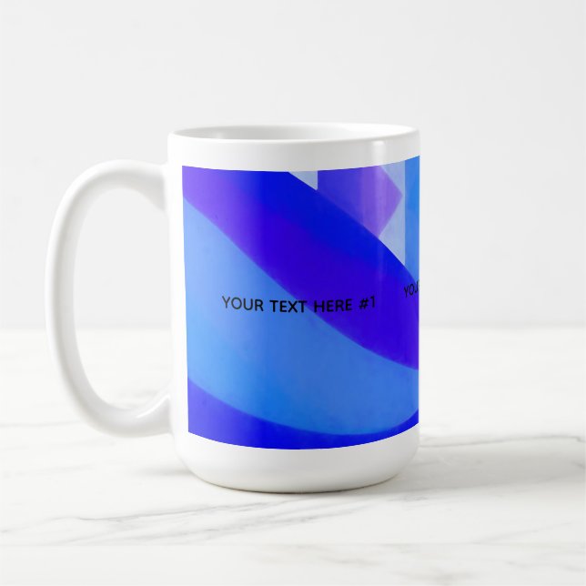 Blue Wave Geometric Abstraction Coffee Mug (Left)