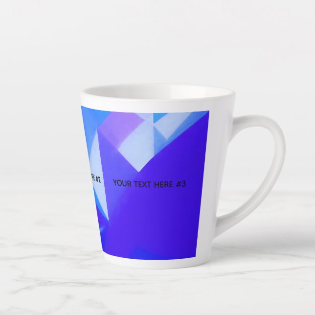 Blue Wave Geometric Abstraction Latte Mug (Right)
