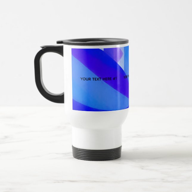 Blue Wave Geometric Abstraction Travel Mug (Left)