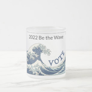 Blue Wave Get Out the Vote frosted glass mug