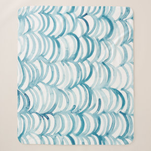 Blue Wave Japanese Style PatternIllustration Sherpa Blanket
