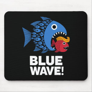 Blue Wave Kamala Funny Big Fish Eat Little Fish Tr Mouse Mat