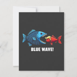 Blue Wave Kamala Harris Walz Fish Election Invitation