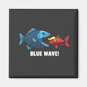 Blue Wave Kamala Harris Walz Fish Election  Magnet