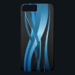 Blue Wave Modern Abstract Pattern iPhone 8 Plus/7 Plus Case<br><div class="desc">A modern abstract design featuring a blue ribbon wave pattern against a black background. You may change the black background to the colour of your choice by selecting the "Customise It" and selecting another background colour from a wide array of available colour choices. This high quality vector graphic image compliments...</div>