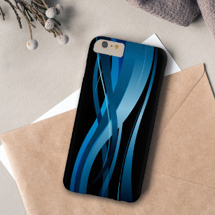 Blue Wave Modern Abstract Pattern Barely There iPhone 6 Plus Case