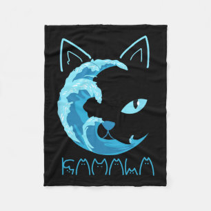 Blue Wave Of Cat Ladies Kamala Cat Typography Alph Fleece Blanket