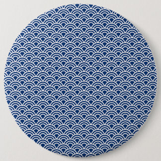Blue wave pattern 6 cm round badge