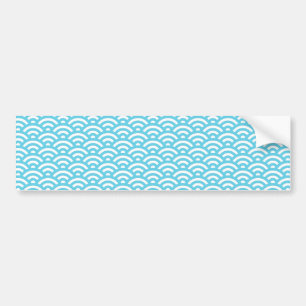 Blue Wave Pattern Bumper Sticker