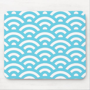 Blue Wave Pattern Mouse Mat