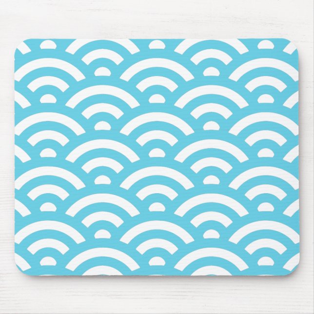 Blue Wave Pattern Mouse Mat (Front)