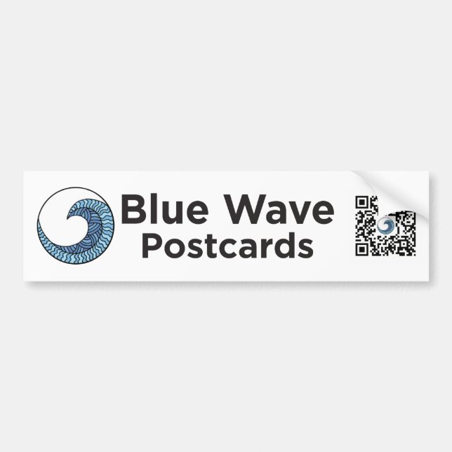Blue Wave Postcards Bumper Sticker (Front)