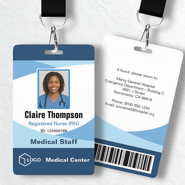 Blue Wave Professional Medical Staff ID ID Badge (Blue Wave Professional Medical Staff ID Badge)
