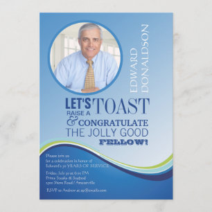 Blue Wave Retirement Photo Invitation