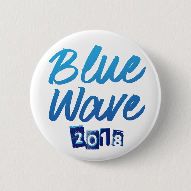 Blue Wave Script Button (Front)